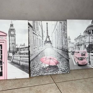 3 Paris Decorative Canvas Photos